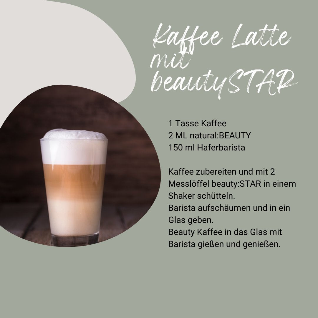 Kaffee Latte mit beauty:STAR