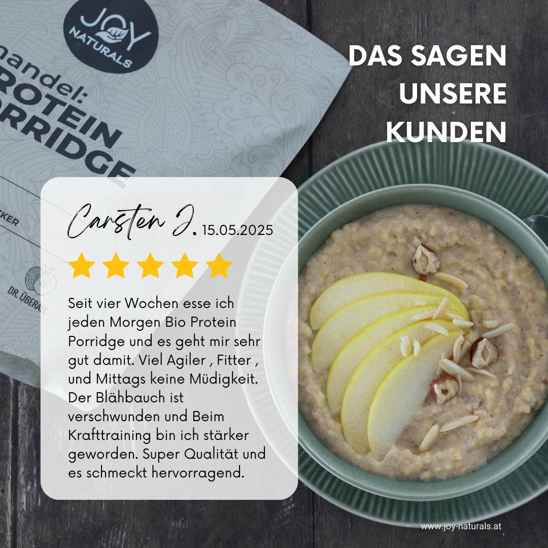 Kundenfeedback Mandel Protein Porridge