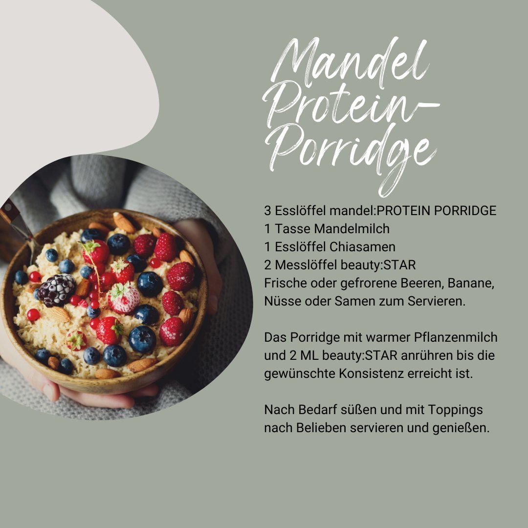 Mandel Protein Porridge mit Beauty Komplex beauty:STAR