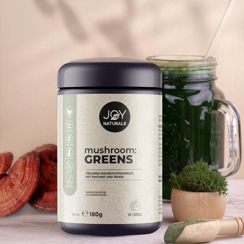 mushroom:GREENS zubereitet zu einem leckeren Smoothie.