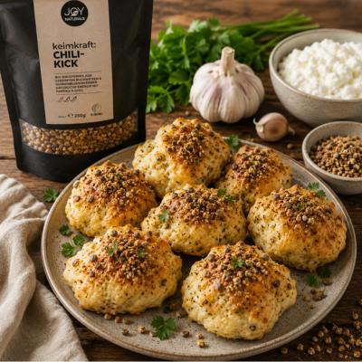 Fluffige Cottage Cheese Garlic Rolls