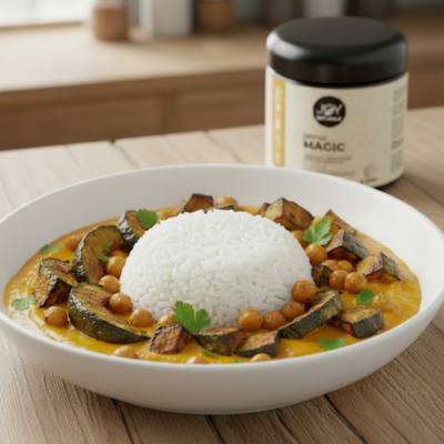 Golden Soul Bowl – Kürbis-Kichererbsen-Curry mit jamuMAGIC