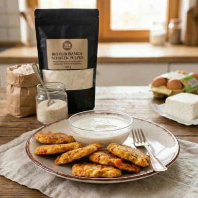 Herzhafte Hüttenkäse-Taler mit Tsatsiki