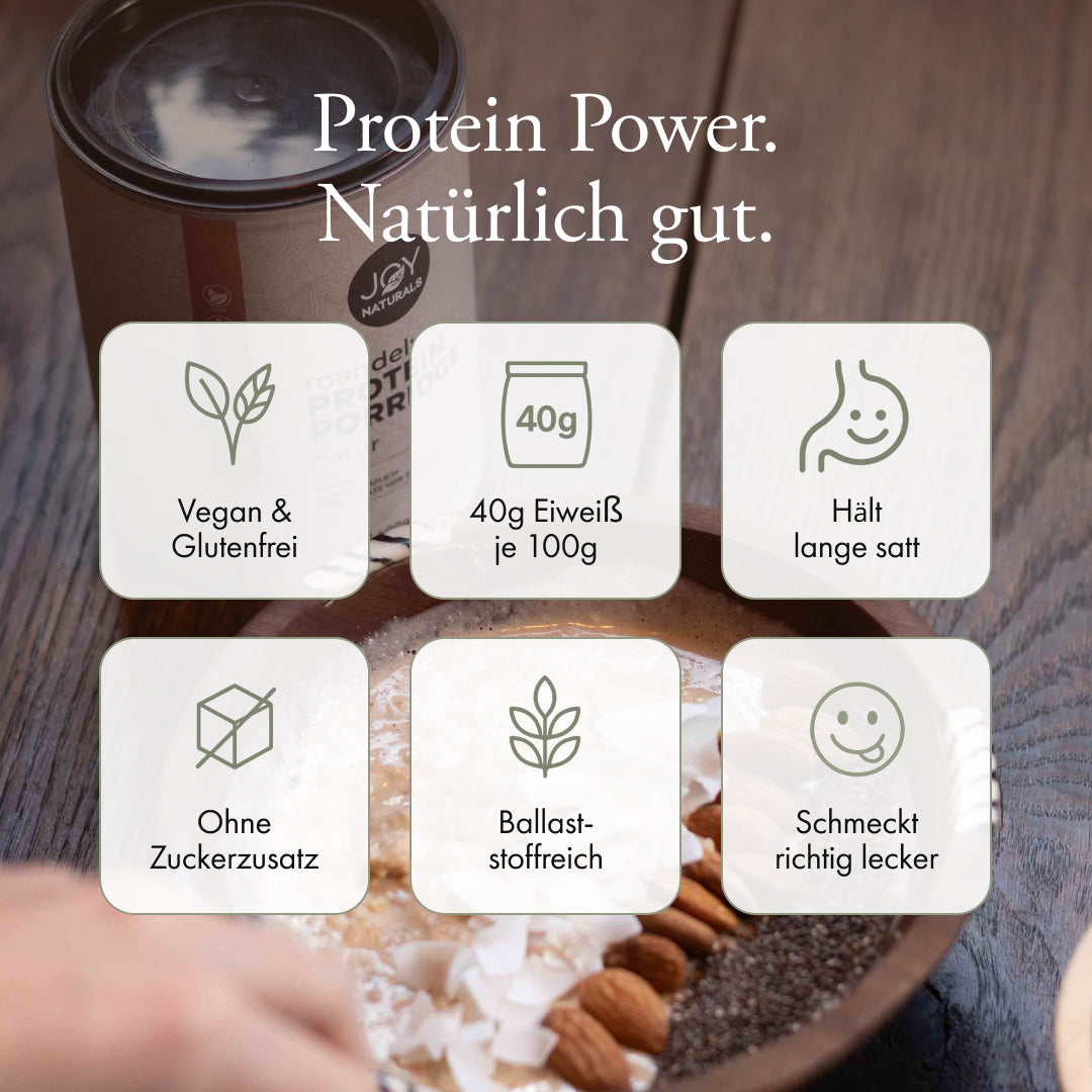 Mandel Protein Porridge Probierpaket – Alle 4 Sorten entdecken
