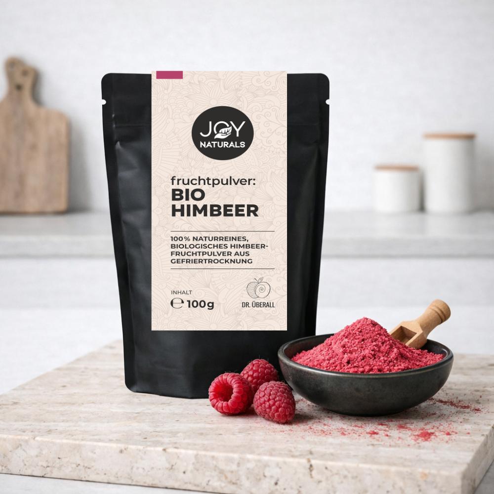 Gefriergetrocknetes Fruchtpulver aus Himbeeren